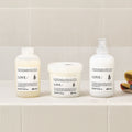Davines LOVE Curl Shampoo with the LOVE Curl range on a bathroom shelf